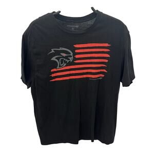 Dodge Men's XL Hellcat USA American Flag Graphic T-shirt